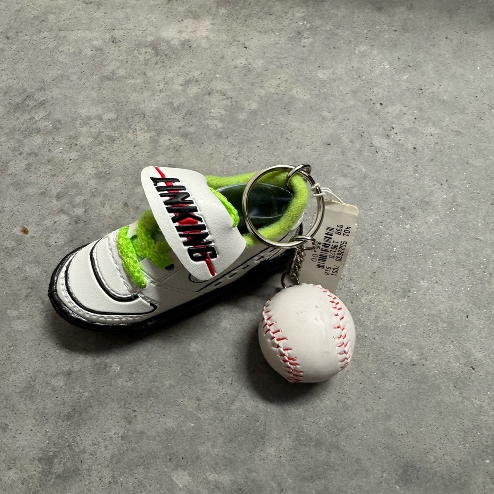 Keychain baseball cleat and ball linking